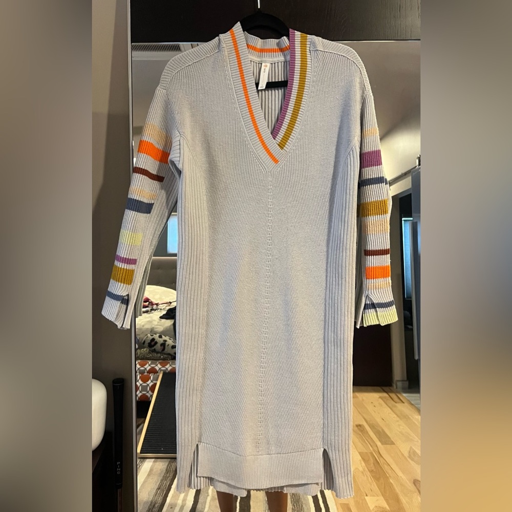 Anthropologie Multicolor V-Neck Sweater Dress
